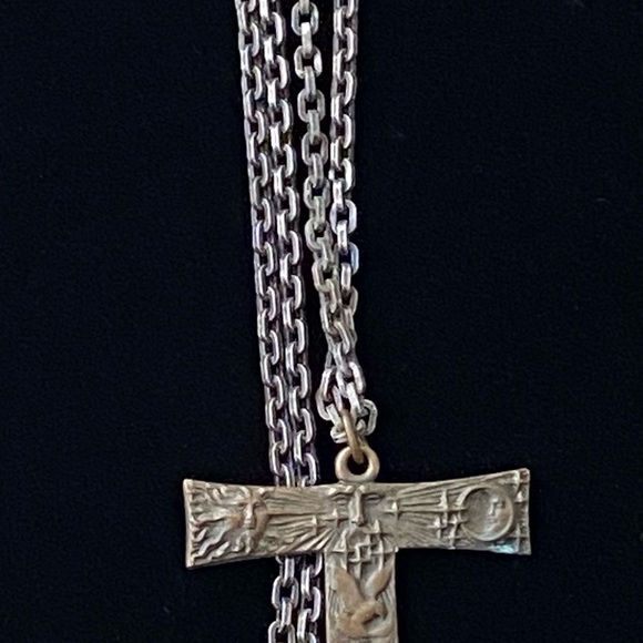 Bronze Franciscan necklace Cross St.Francis Of Assisi Crucifix Rosary(awA) - Picture 4 of 4